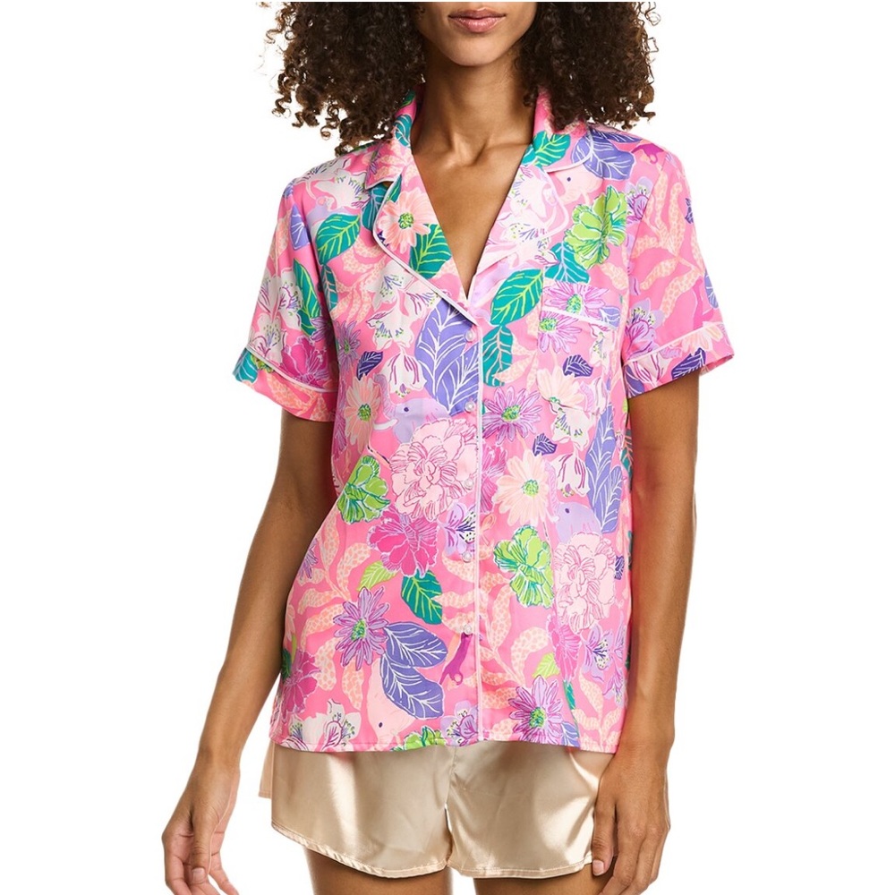 NWT Lilly Pulitzer Teagan Short Sleeve PJ Top. Size XS.